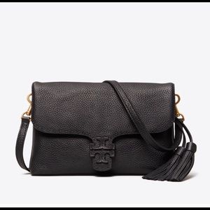 Tory Burch Black McGraw Fold Over Crossbody Bag